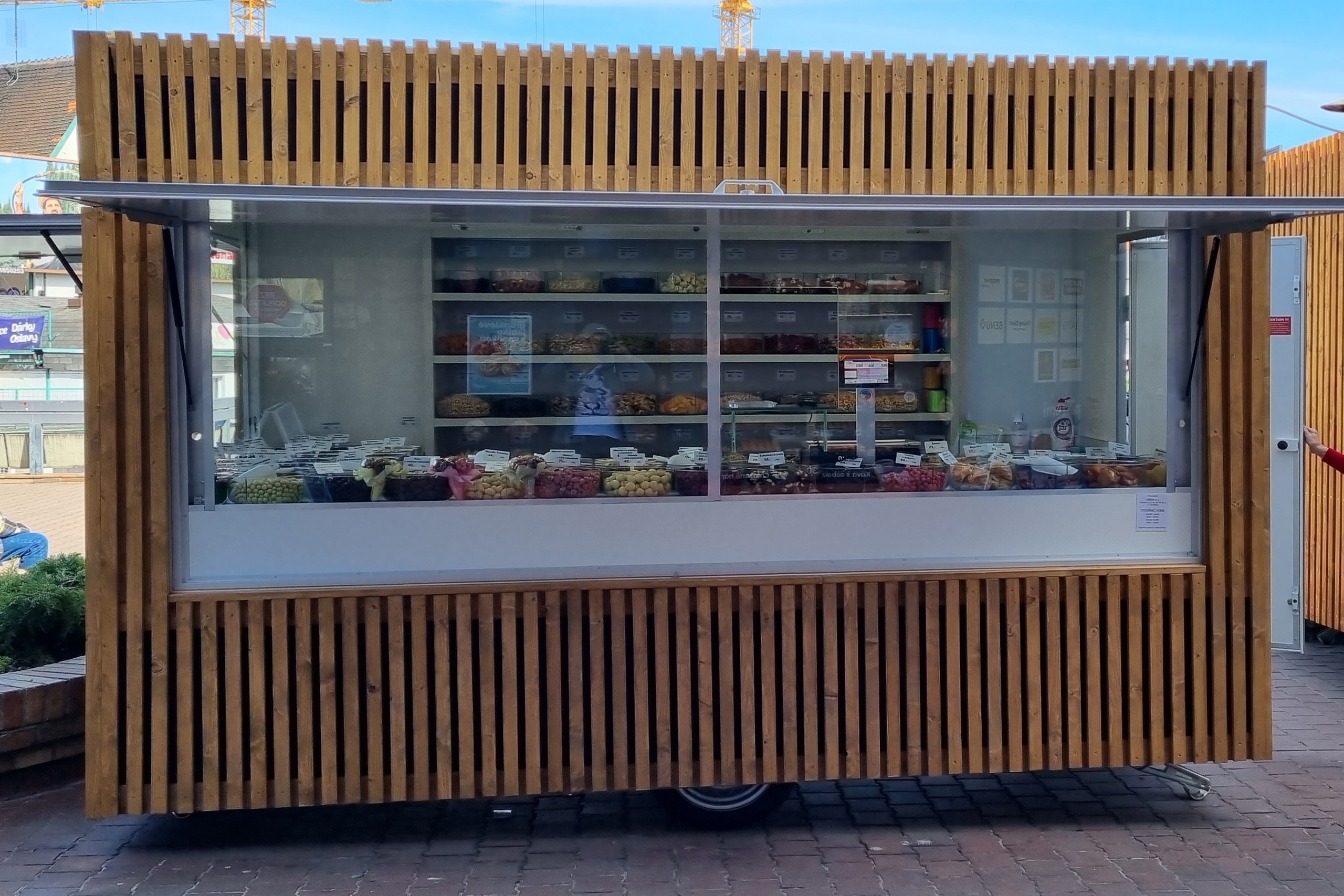 On the terrace of the Tesco department store